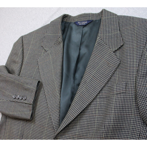 Jos A Bank Blazer Men's Size 41R 100% Wool Houndstooth Executive Collection - Picture 1 of 10